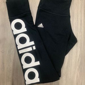 Adidas Black Leggings with white logo